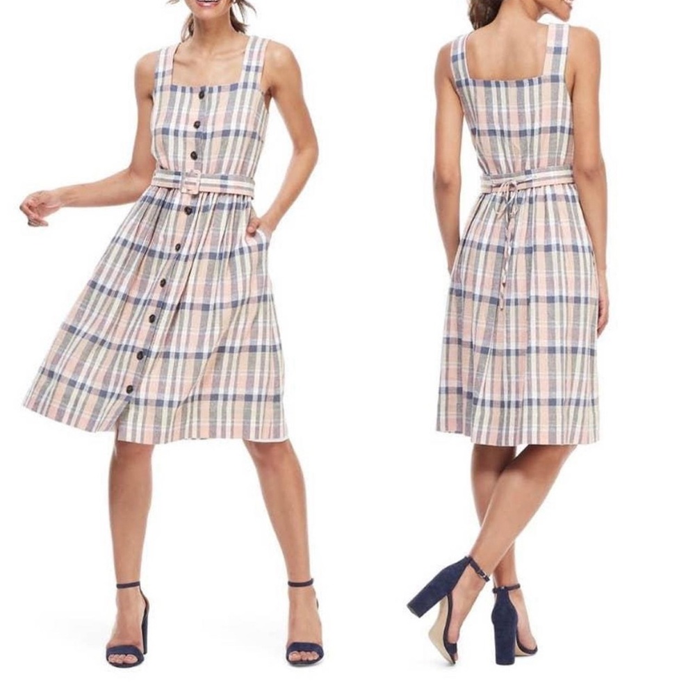 Gal Meets Glam Peyton Plaid Sleeveless Dress Size 6P